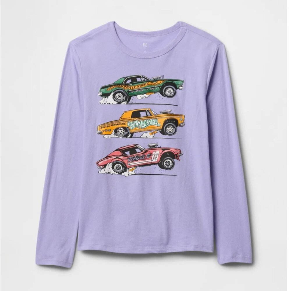 GAP Kids Boys Purple Long Sleeve Car Design Size XXL (14-16) NWT